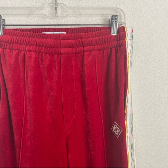 Casablanca Tennis Club Logo Patch Striped Track Pants - Picture 2 of 10